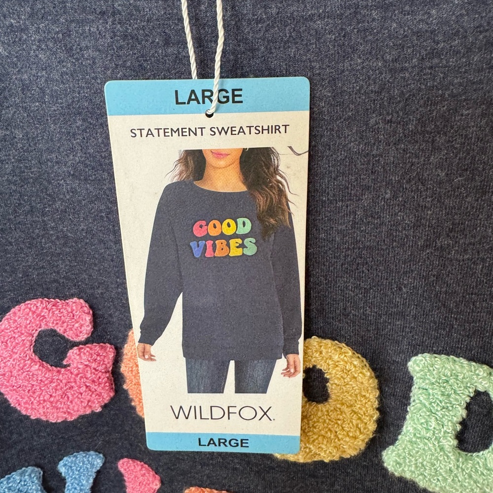 Ladies sweatshirt, NWT, size Large, brand ‘Wildfox’